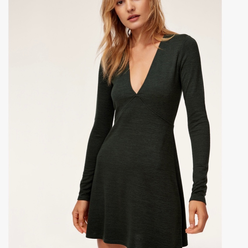 Aritzia Wilfred Free April Dress in Dark Green